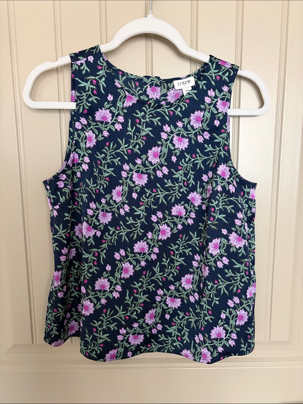 J. Crew Women's Navy Floral Sleeveless Shell Top -  Floral